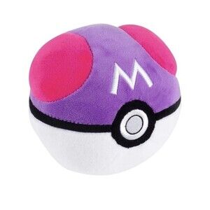 Pokemon Purple Masterball Pokeball Plush 4” Stuffed Ball Weighted Bottom